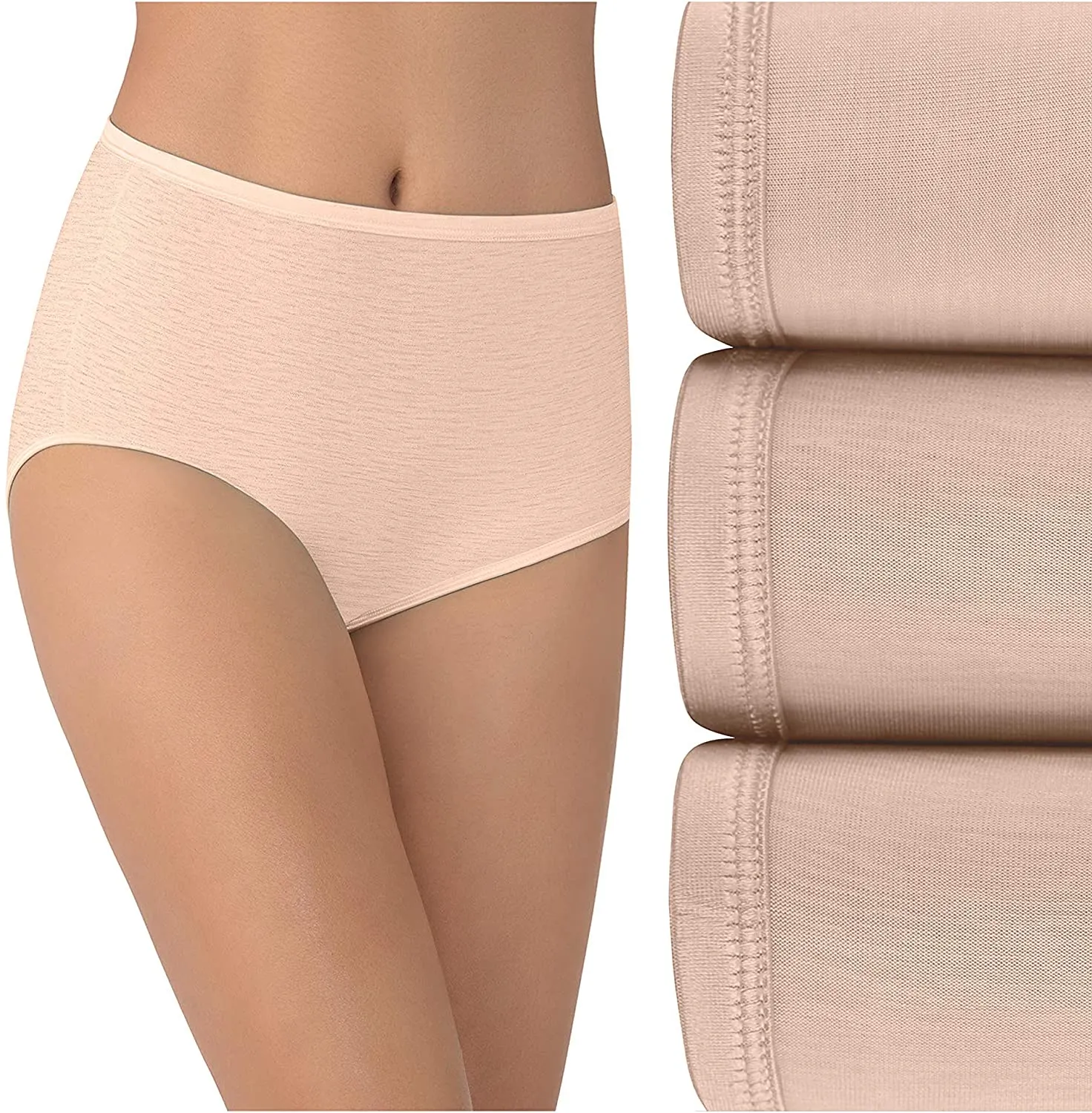 Vanity Fair Women's 3-Pack Illumination Hi-Cut Panties