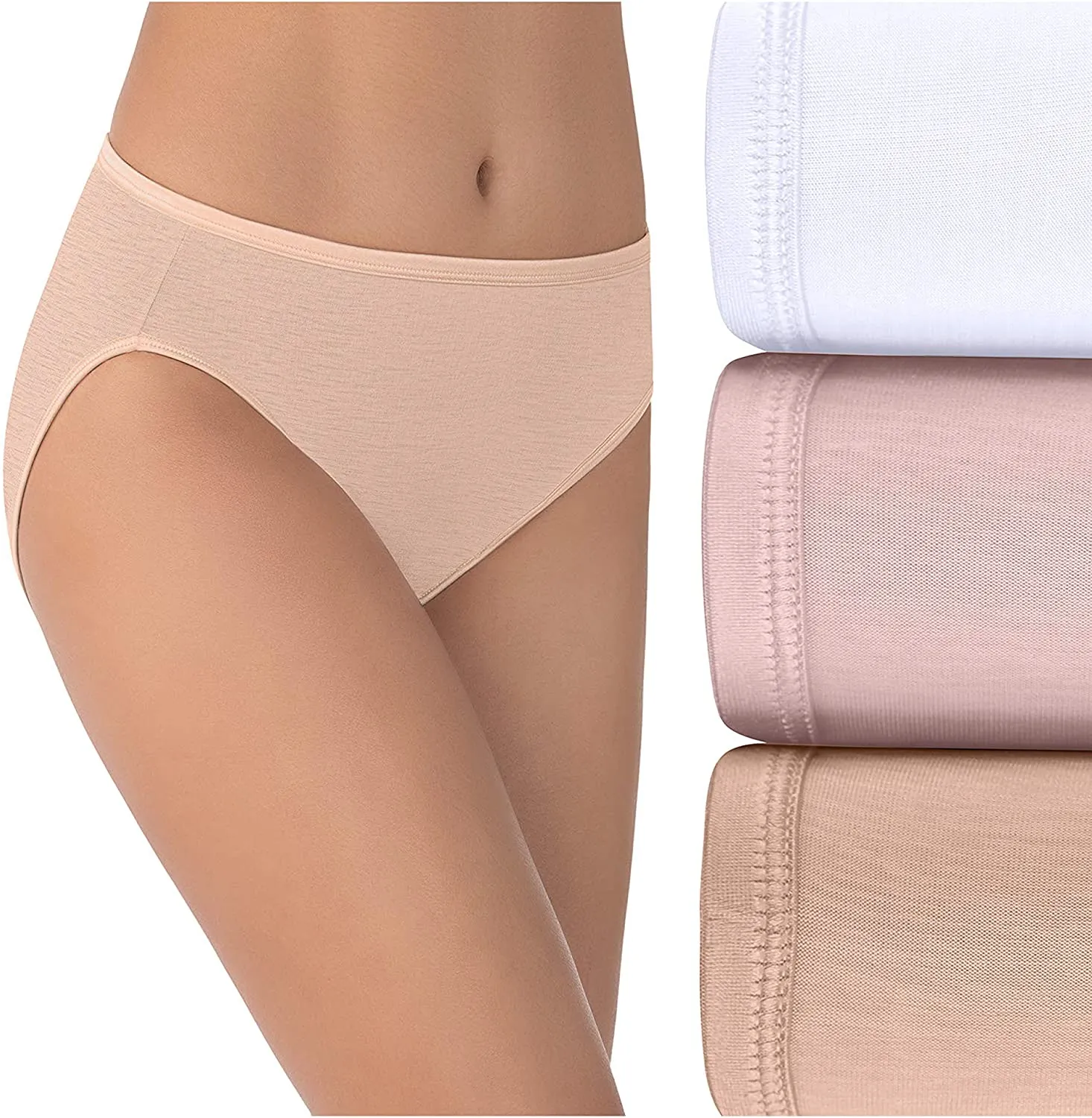 Vanity Fair Women's 3-Pack Illumination Hi-Cut Panties