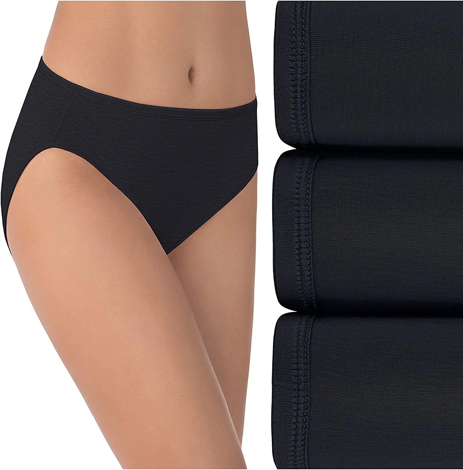 Vanity Fair Women's 3-Pack Illumination Hi-Cut Panties