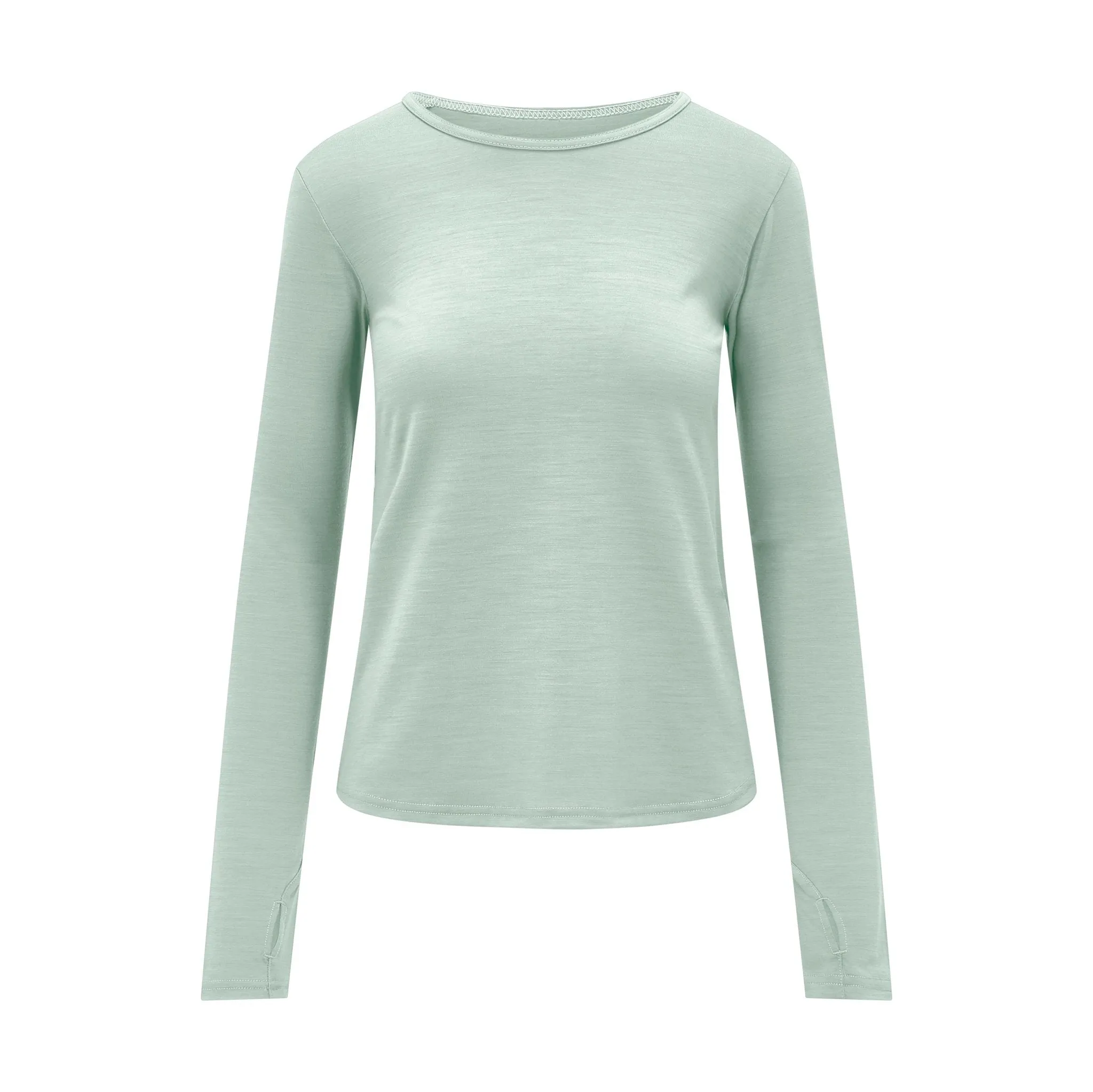 Womens Merino Long Sleeve, Sage Green
