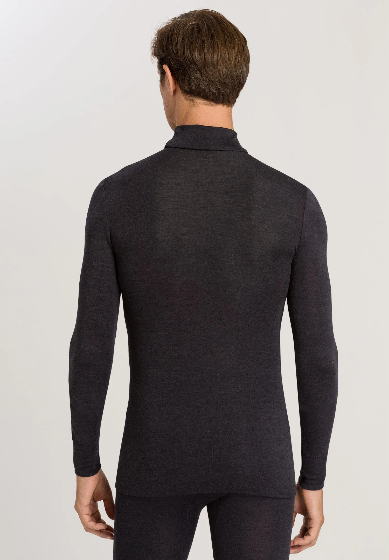 Woolen Silk M Wool and Silk Turtleneck | Anthrazit 73403-176